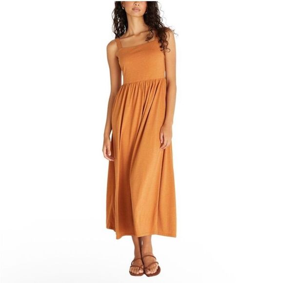 Z Supply Marina Maxi Dress Orange/Brown | cotton• sleeveless • romantic Size M - Picture 5 of 5